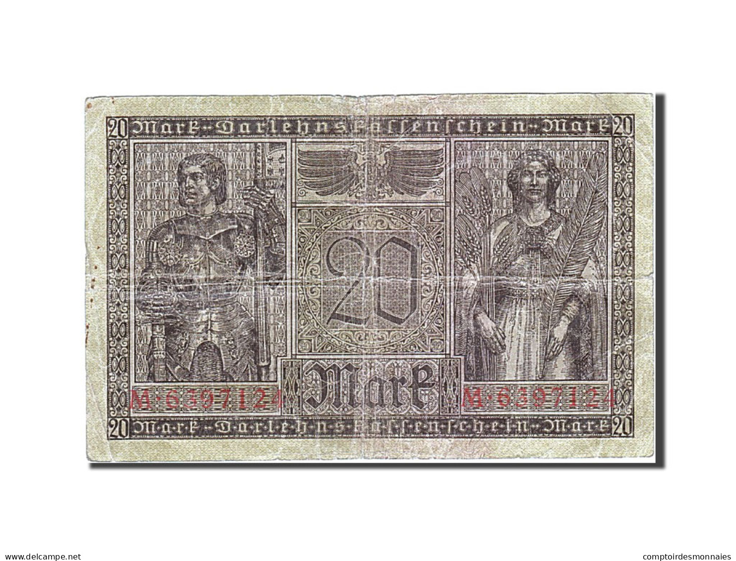 Billet, Allemagne, 20 Mark, 1917-1918, 1918-02-20, KM:57, B+ - 20 Mark