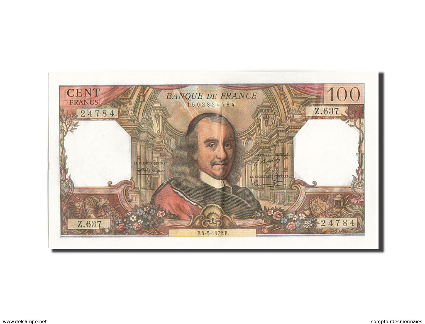 Billet, France, 100 Francs, 100 F 1964-1979 ''Corneille'', 1972, 1972-05-04 - 100 F 1964-1979 ''Corneille''