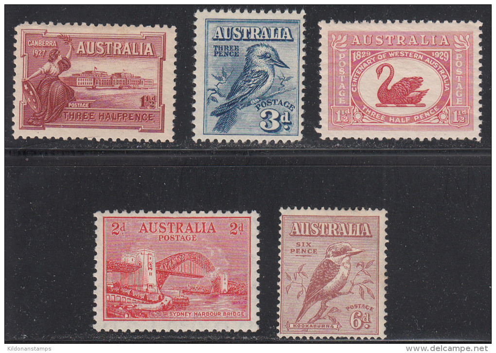 Australia 1927-32 Mint Mounted, Sc# , SG 105,106,116,141,146 - Ungebraucht