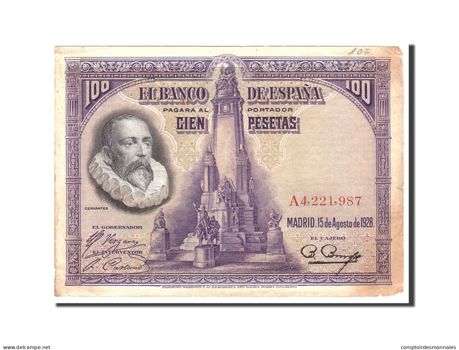 Billet, Espagne, 100 Pesetas, 1928, 1928-08-15, KM:76a, TB - 100 Pesetas