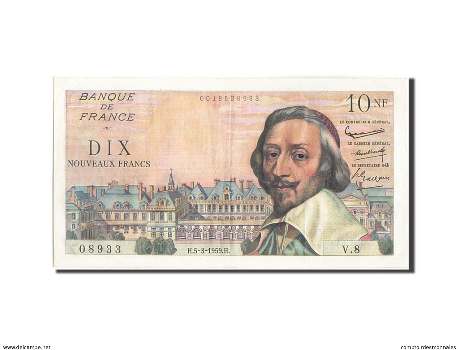 Billet, France, 10 Nouveaux Francs, 10 NF 1959-1963 ''Richelieu'', 1959 - 10 NF 1959-1963 ''Richelieu''