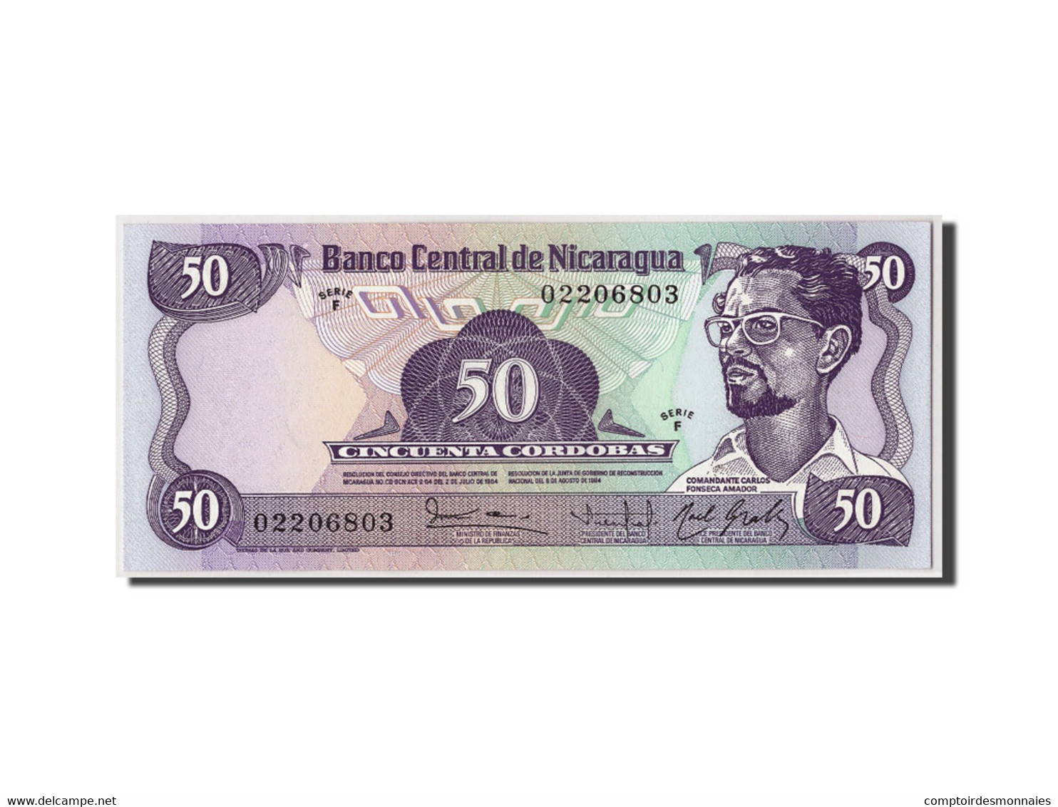 Billet, Nicaragua, 50 Cordobas, L.1984 (1985), 06-08-1984, KM:140, NEUF - Nicaragua