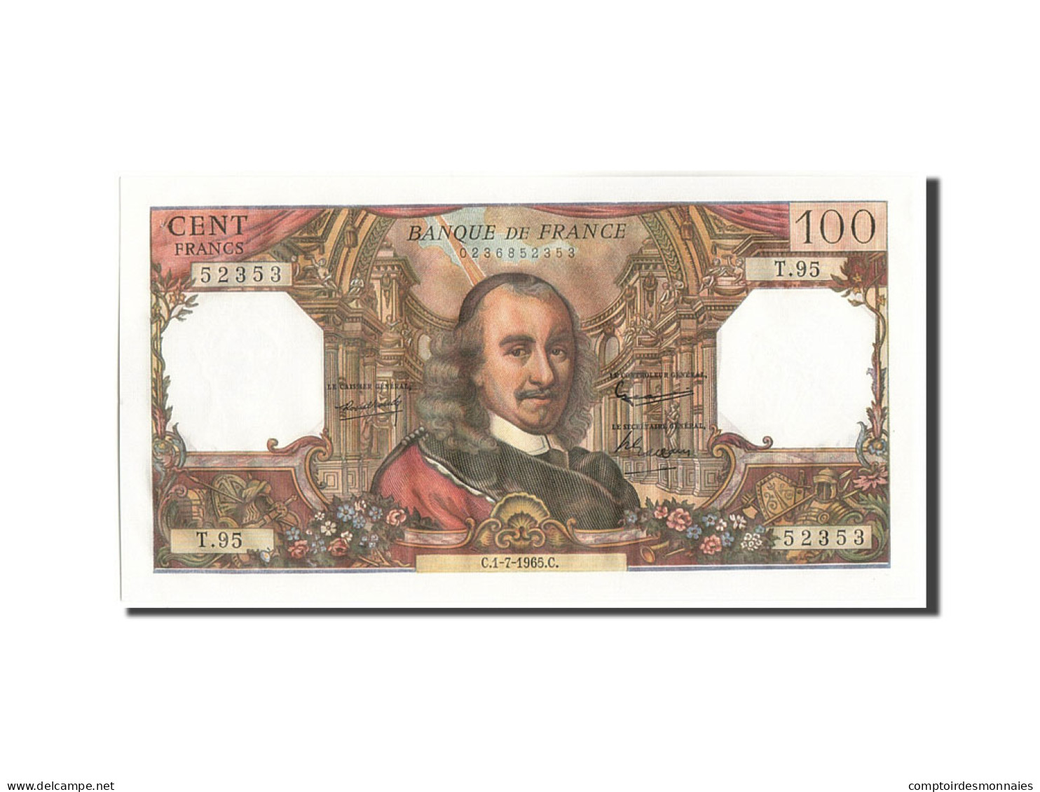 Billet, France, 100 Francs, 100 F 1964-1979 ''Corneille'', 1965, 1965-07-01 - 100 F 1964-1979 ''Corneille''