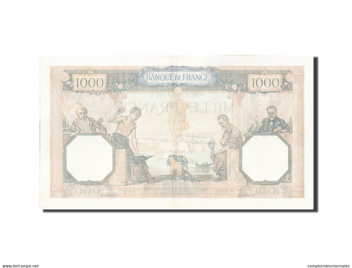 Billet, France, 1000 Francs, 1 000 F 1927-1940 ''Cérès Et Mercure'', 1938 - 1 000 F 1927-1940 ''Cérès Et Mercure''