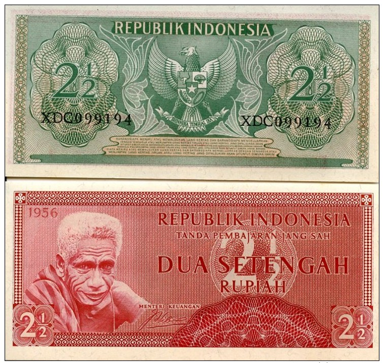 INDONESIA P 75 1956 2 1/2 Rupiah XDC Replacement **UNC** - Indonésie