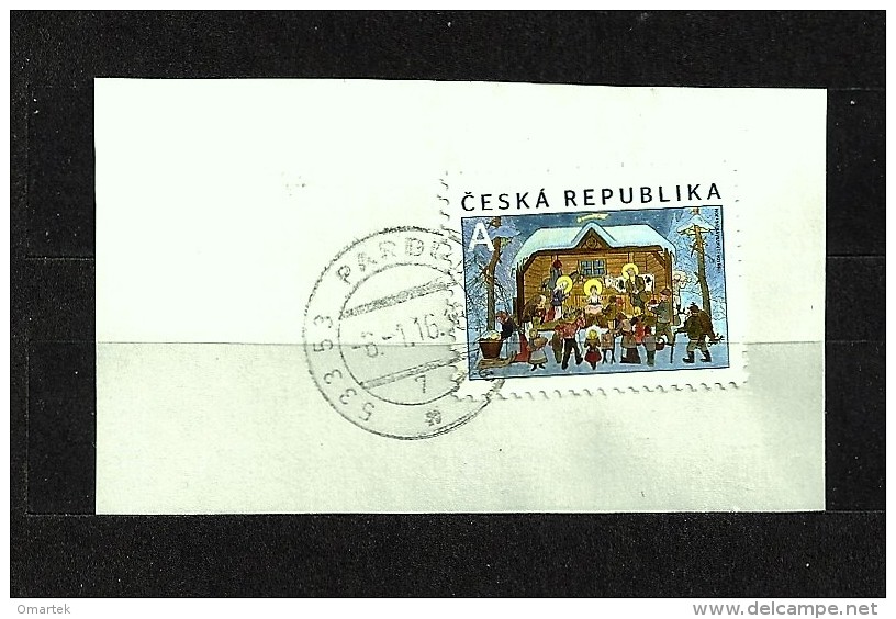 Czech Republic  Tschechische Republik 2014 ⊙ Mi 826 Josef Lada - Christmas, Weihnachten. Cutting, Auf Briefstück C.8 - Oblitérés