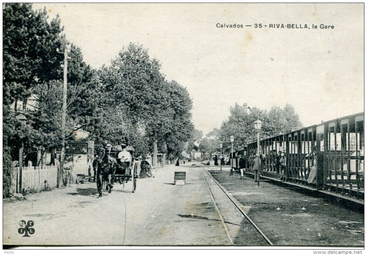 N°219 E -cpa Riva Bella -la Gare- - Gares - Avec Trains