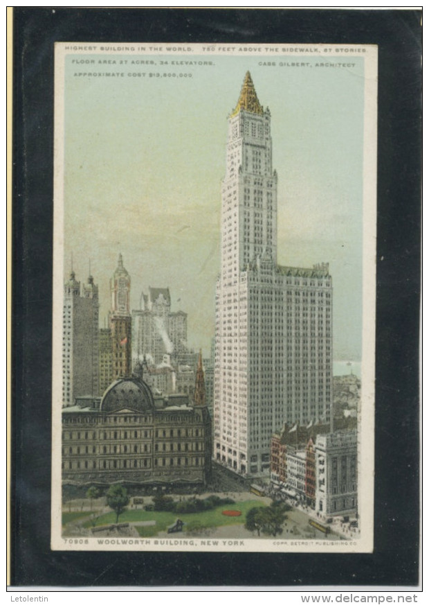 CPA - USA - NEW YORK  - WOOLWORTH BUILDING, NEW YORK - Autres Monuments, édifices