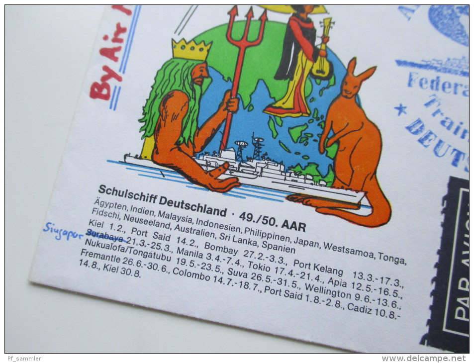 Schulschiff Deutschland 2 Belege. Around The World. Malaysia / Japan. Bundesmarine 1973. Viele Stempel! Interessant - Maritiem