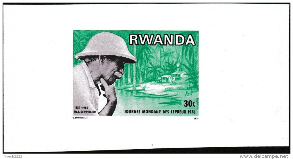 Rwanda 1976 COB 713/20. 8 épreuves Finales. Dr Albert Schweitzer, Prix Nobel. Lambaréné, Portrait, Orgue, Palmiers - Albert Schweitzer