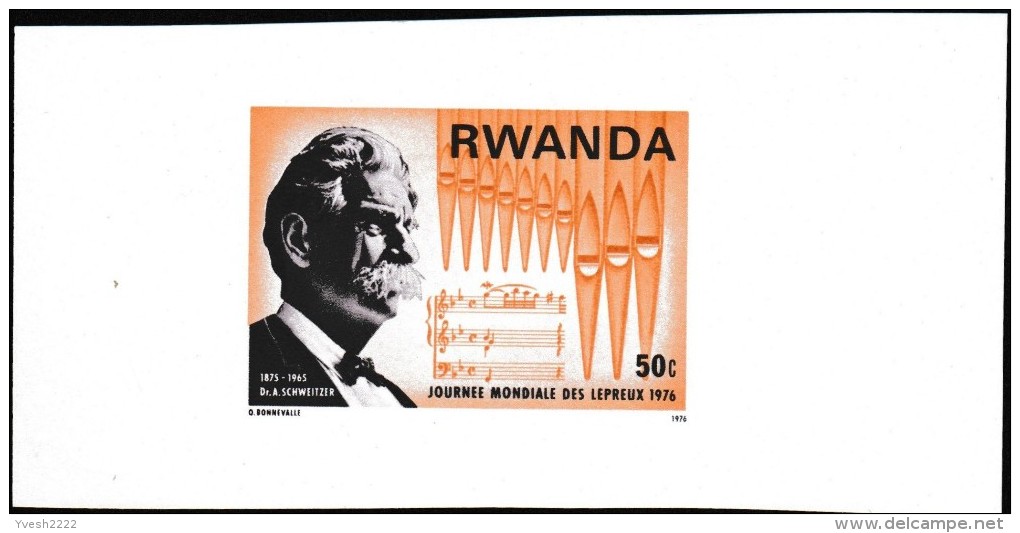 Rwanda 1976 COB 713/20. 8 épreuves Finales. Dr Albert Schweitzer, Prix Nobel. Lambaréné, Portrait, Orgue, Palmiers - Albert Schweitzer