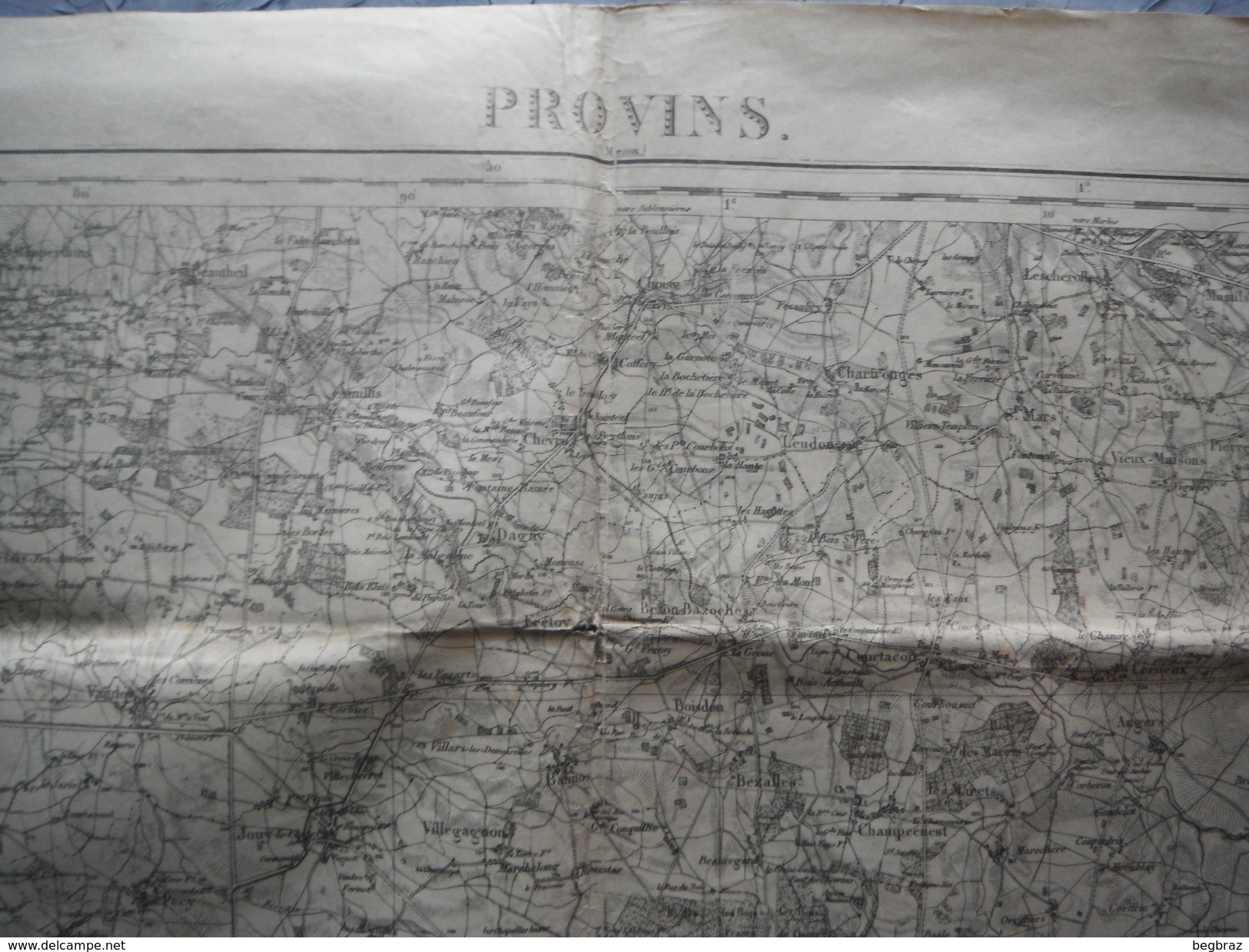 PROVINS    ET REGION   CARTE D ETAT MAJOR  REVISEE EN 1912 - Cartes Topographiques
