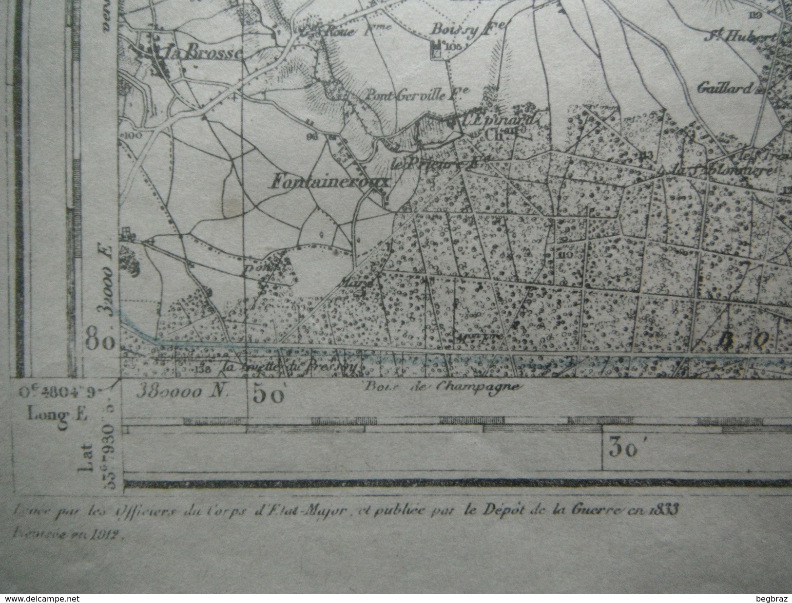 PROVINS    ET REGION   CARTE D ETAT MAJOR  REVISEE EN 1912 - Cartes Topographiques