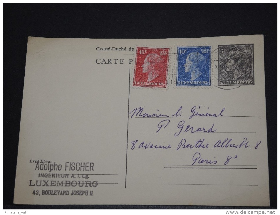 LUXEMBOURG - Entier Avec Complément D´affr. Pour Paris - 1951 - A Voir - P17607 - Stamped Stationery