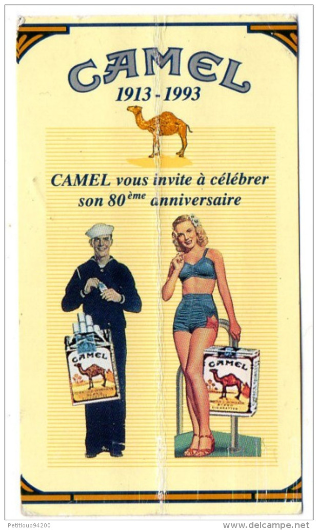 PUBLICITE CAMEL 1913-1993  80eme Anniversaire - Reclame-artikelen