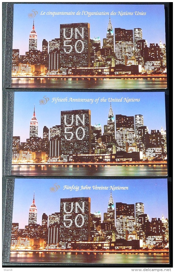UNO GENF WIEN Und NEW YORK 1995 Mi-Nr. Je 1 Markenheft/booklet 1 O Used - Collections, Lots & Series
