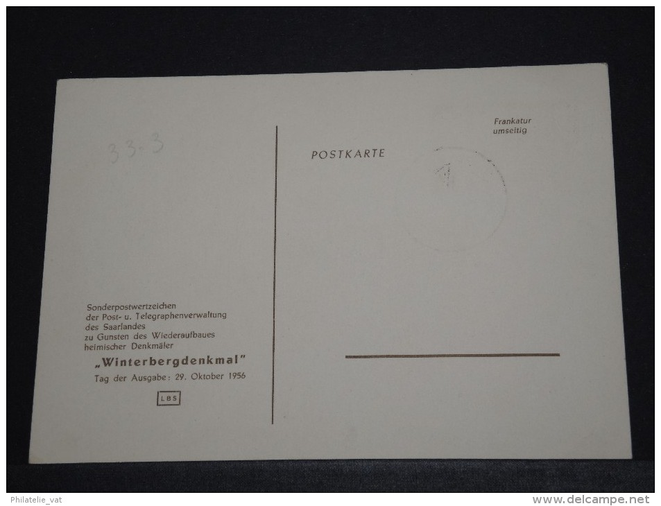 SAAR - Carte Maximum - 1956 - A Voir - P17712 - Cartoline Maximum