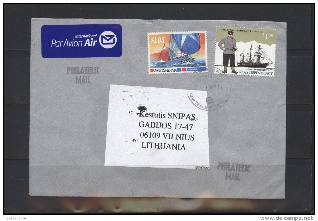 NEW ZEALAND Brief Postal History Envelope Air Mail NZ 007 Ships Exploration Sailing Sports - Covers & Documents