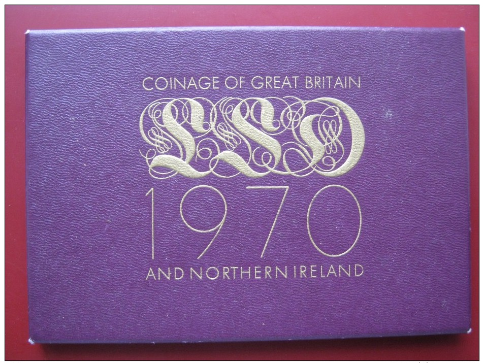 UK British 1970 Last Pre-decimal £SD 8 Coin PROOF Coinage Set By Royal Mint 1/2 Penny To Half-Crown - Mint Sets & Proof Sets