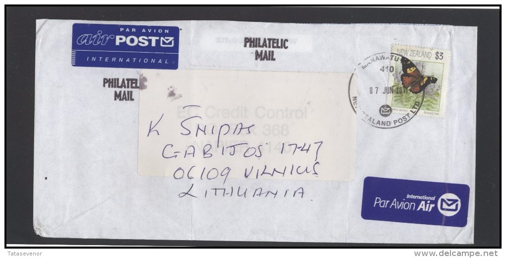 NEW ZEALAND Brief Postal History Envelope Air Mail NZ 010 Insects Butterfly - Briefe U. Dokumente