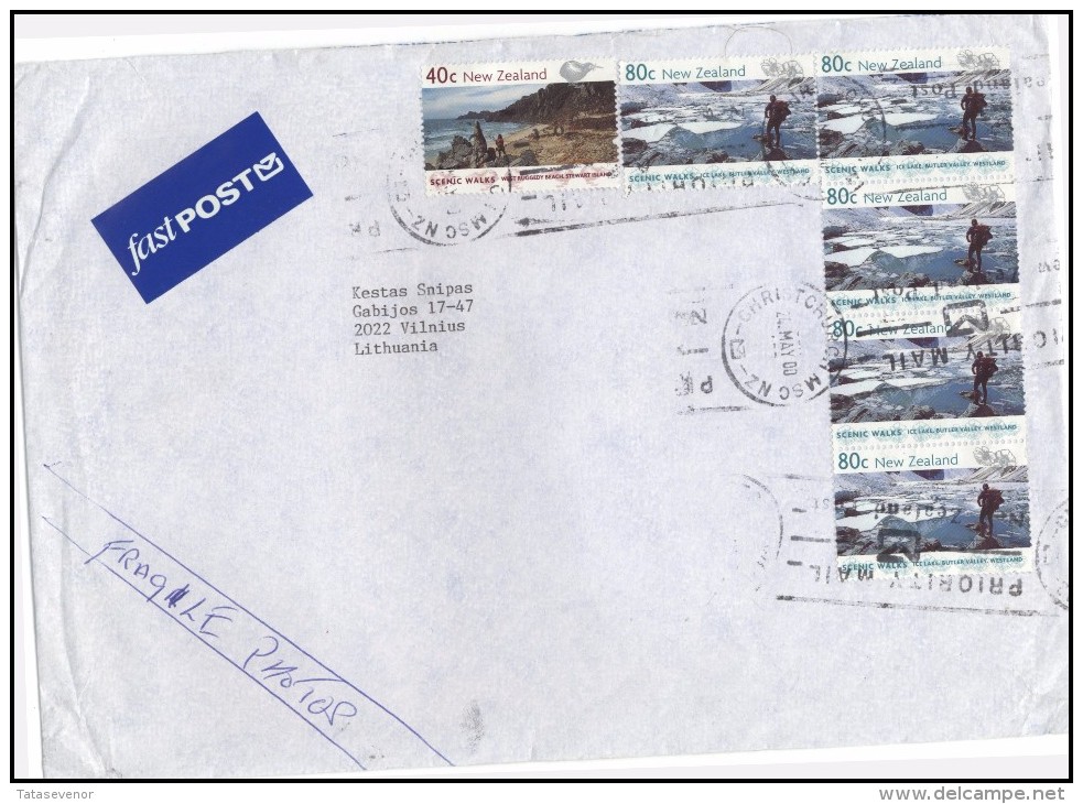 NEW ZEALAND Brief Postal History Envelope Air Mail NZ 012 Landscape Scenic Walks - Covers & Documents