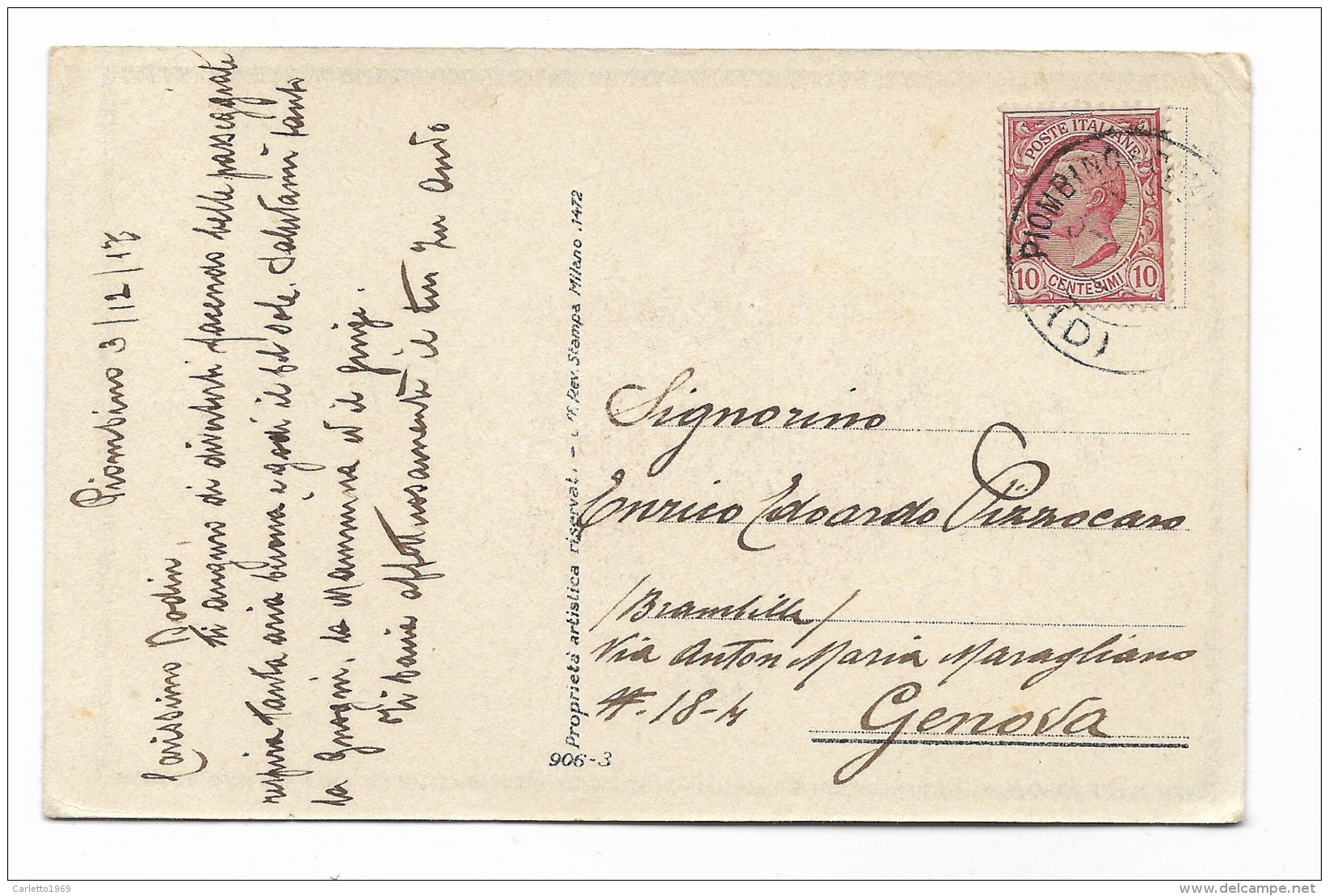 ILL.TA S.BOMPARD  1917 VIAGGIATA FP - Bompard, S.