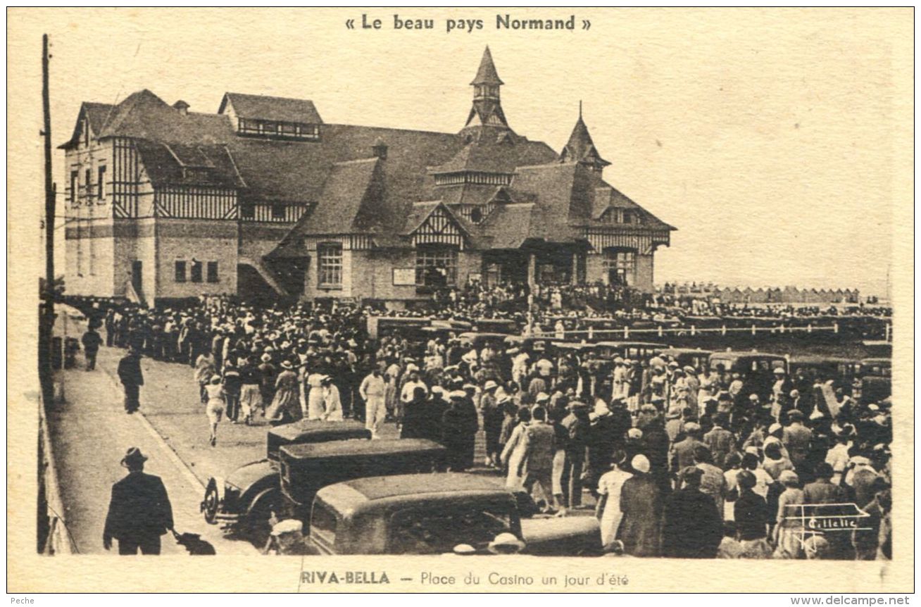 N°282 E -cpa Riva Bella -place Du Casino Un Jour D'été- - Casino