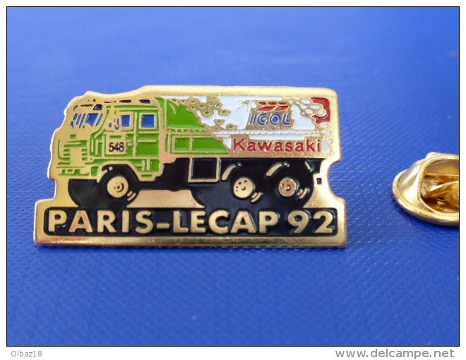 Pin´s Camion Rallye - Paris Le Cap Lecap 92 - Sport Automobile - Assistance - Kawasaki Igol Moto - 548 (JB45) - Automobile - F1