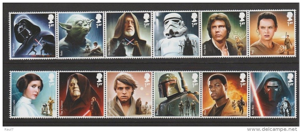 GRAND-BRETAGNE 2015 - Personnages De Star Wars - 12 Val Neufs// Mnh - Unused Stamps