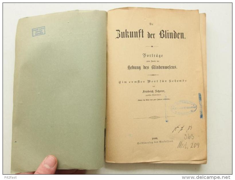 Zukunft Der Blinden , 1888 , Friedrich Scherer , 205 Seiten , Sehr Selten , Blindheit , Blindenschrift , Augenarzt !!! - Raritäten