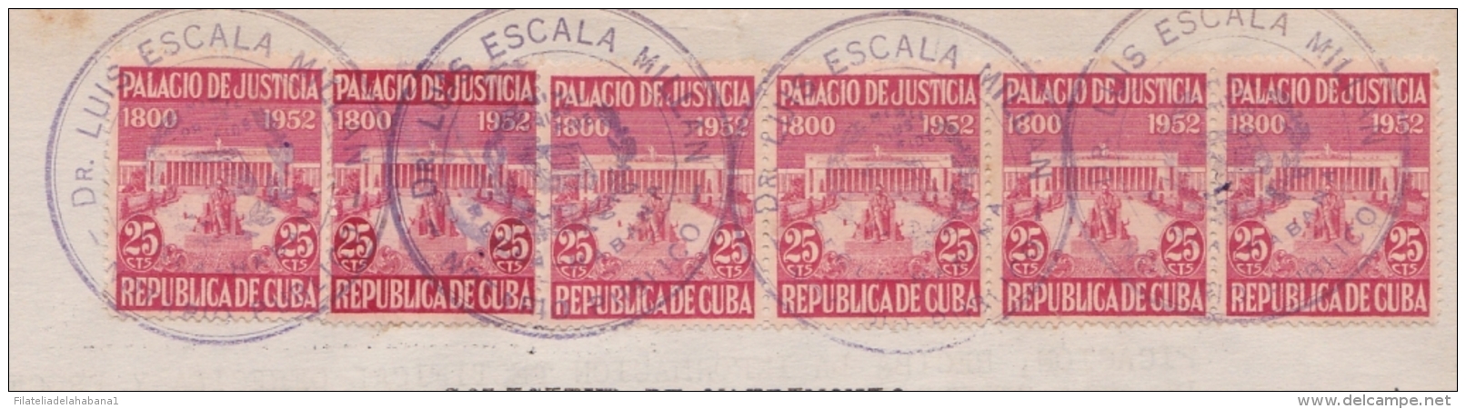 REP-80 CUBA ANTILLES CARIBBEAN HAVANA (LG568) 1938 PALACE OF JUSTICE REVENUE TIMBRE. - Timbres-taxe