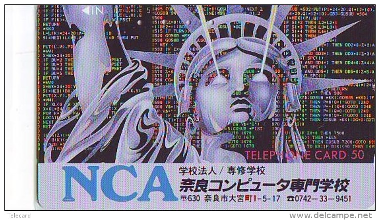 Telecarte JAPON (832) Statue De La Liberte * New York USA * PHONECARD JAPAN * STATUE OF LIBERTY * - Landscapes