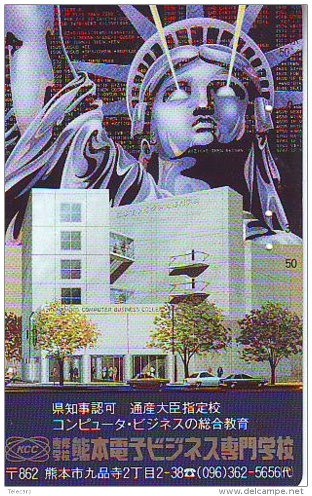 Telecarte JAPON (834) Statue De La Liberte * New York USA * PHONECARD JAPAN * STATUE OF LIBERTY * - Landschappen