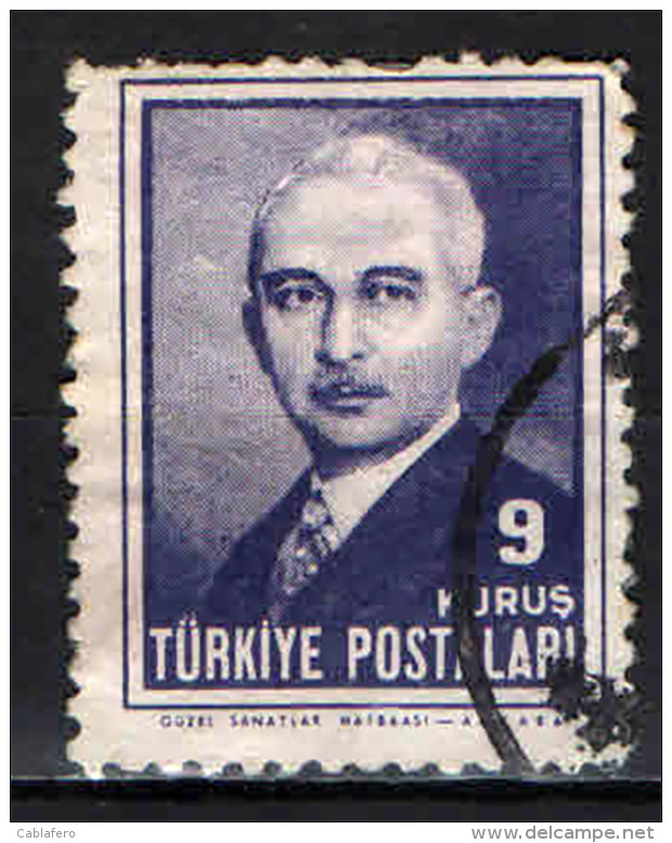 TURCHIA - 1945  - EFFIGIE DEL PRESIDENTE ISMET INONU - USATO - Oblitérés