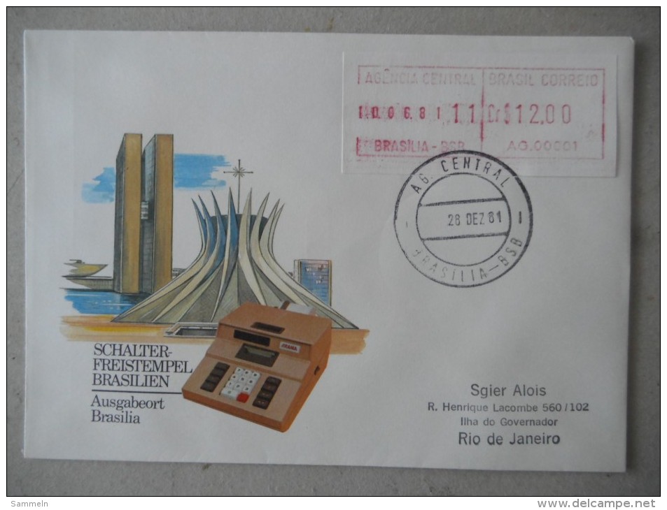 0058 Brasilien, Bresil, ATM 2.1, Automatenmarke Auf Brief / On Cover - Automatenmarken (Frama)