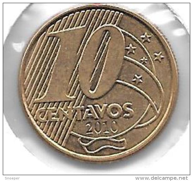 *brazil 10 Centavos 2010  Km 649.3  Unc - Brazilië