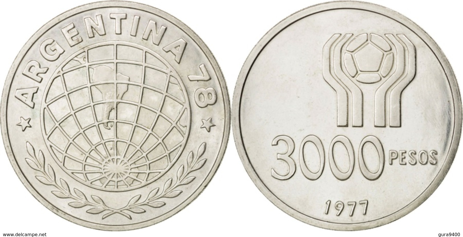 Argentinia 3000 Pesos, 1977 World Soccer Championship - Argentine