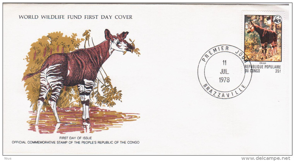 Congo 1978 FDC WWF W.W.F. Fauna Okapi Okapia Johnstoni - FDC