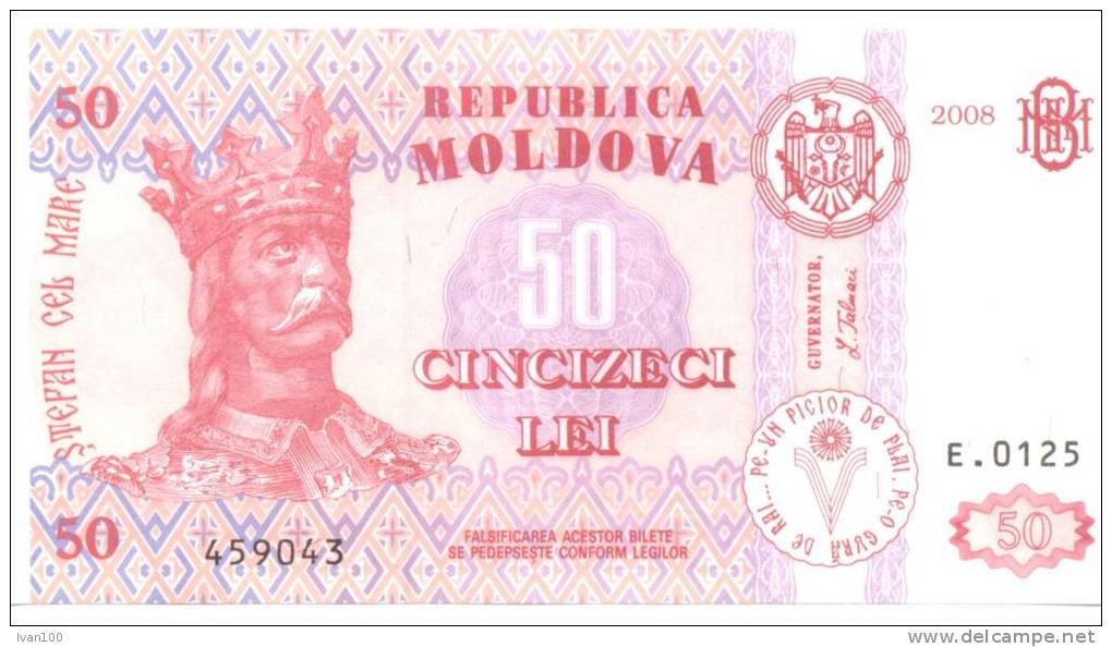 2008. Moldova, 50 Lei, 2008, P-14, UNC - Moldavia