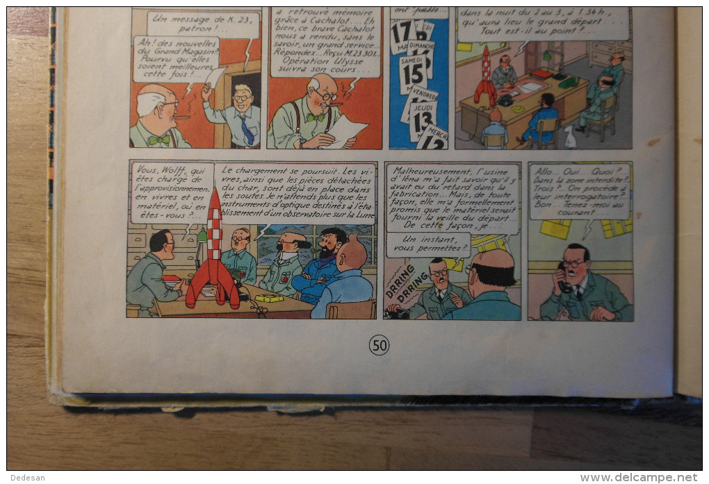 Tintin objectif lune 1958 B25 cote 60 € vendu 15 €