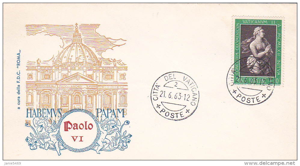 Vatican City 1963 Habemus Papam ,souvenir Cover - Used Stamps