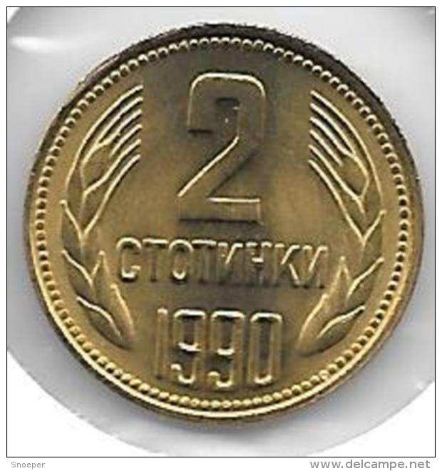 *Bulgaria 2 Stotinka 1990  Km 85  Bu !!! - Bulgarie