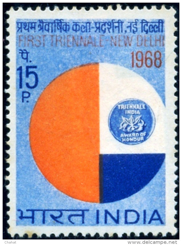 ARTS-FIRST TRIENNALE ART EXHIBITION-NEW DELHI-ERROR-INDIA-1968-MNH-SCARCE-B9-461 - Plaatfouten En Curiosa