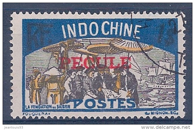 INDOCHINE - P12B  1P  TIMBRE POSTAL UTILISATION FISCALE PECULE - RARE - OBL - Andere & Zonder Classificatie