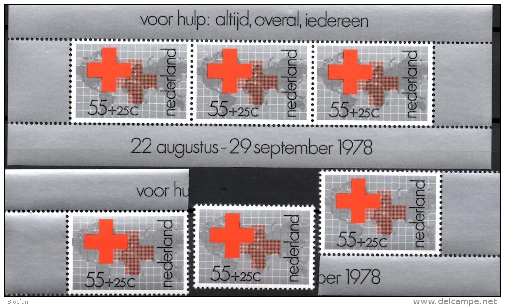 Rotes Kreuz 1978 Niederlande 1125,ER+Block 18 ** 4€ Rote Kreuze Weltkarte Erdteile Bloc M/s Red Cross Sheet Bf Nederland - Variedades Y Curiosidades