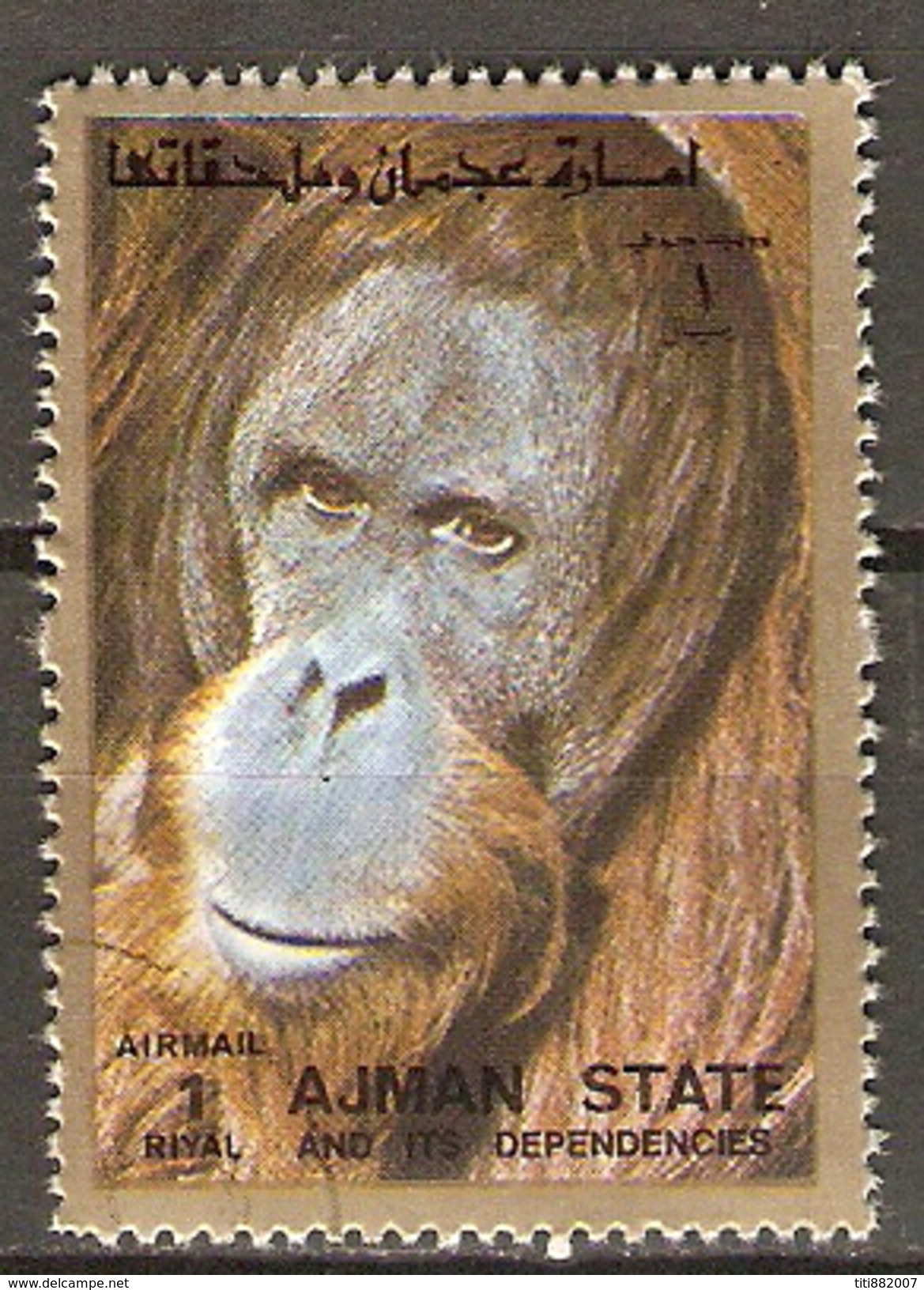 AJMAN      -    ORANG - OUTANG     -    Oblitéré - Gorilas