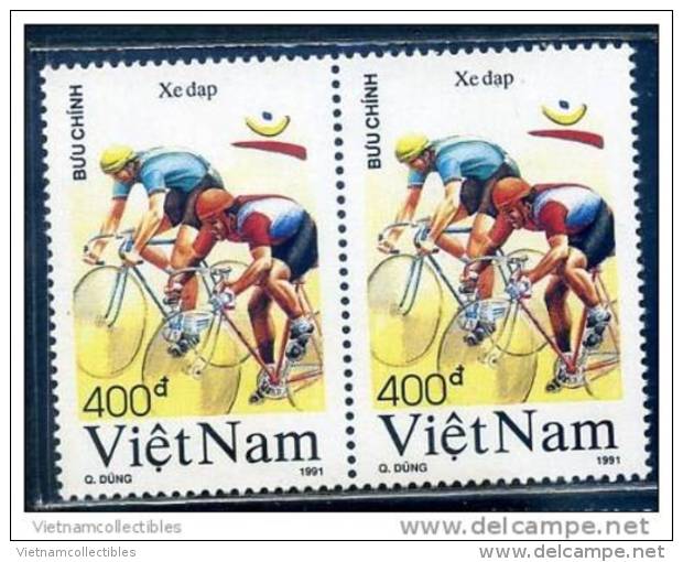 Pair Of Viet Nam Vietnam MNH Olympic Barcelona / Cycling / Bicycle Stamps 1991 (Ms611) - Ciclismo