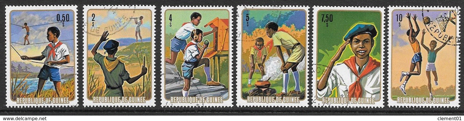 Guinée 533 à 538 Scouts O - Gebraucht