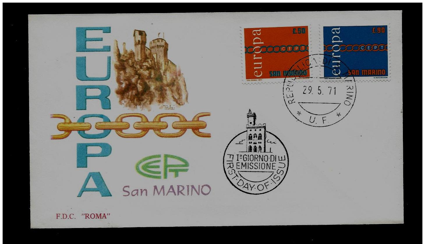 FDC  -EUROPA CEPT  - 1971  - SAN MARINO - 1971