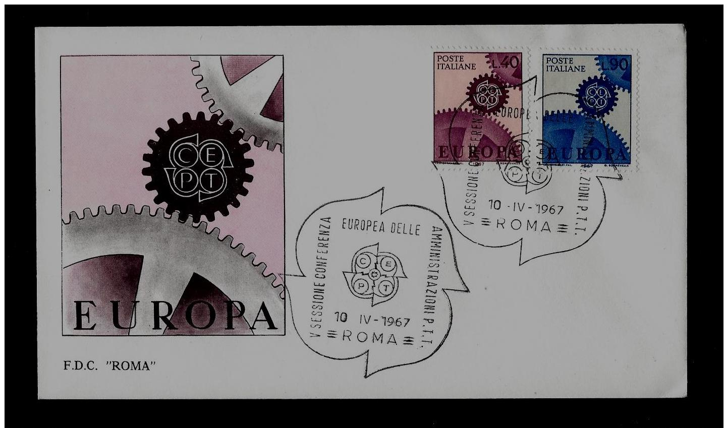 FDC  -EUROPA CEPT  - 1967  -   ITALY - 1967